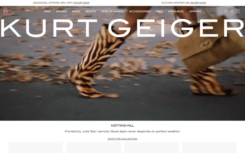 Kurt Geiger website homepage