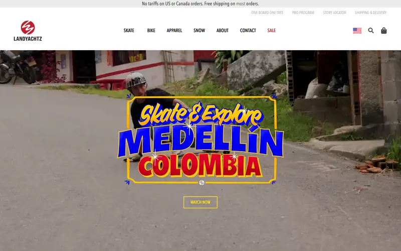 Landyachtz website homepage