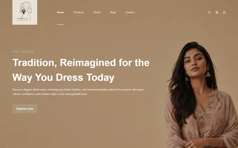 Modern Riwayat website homepage